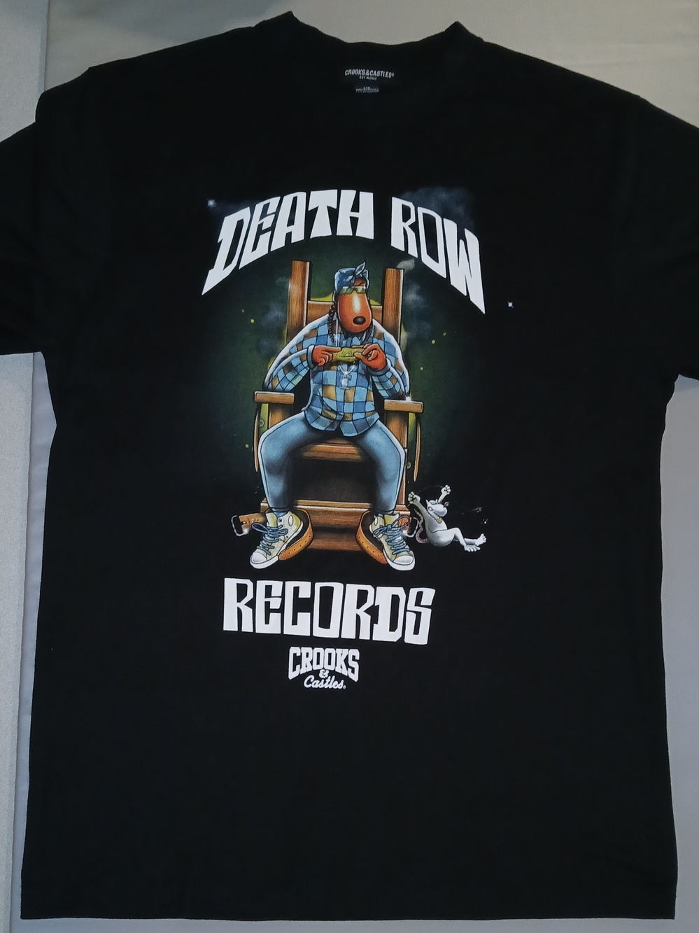 Crooks & Castles Black Death Row Records Graphic Tee Multicolor Artwork SIZE L